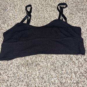 ATHLETA Well Rested Rib Sleep Bra XXSmall Black Pullover Adjustable Straps